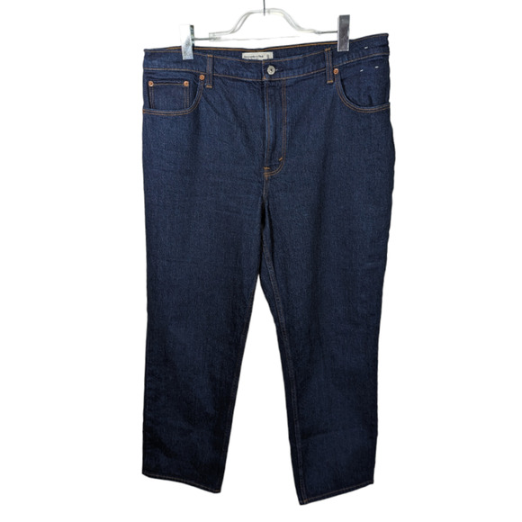 Abercrombie & Fitch 90's Straight Ultra High Rise Ultra Super Dark 33 / 16 Short - Picture 1 of 7